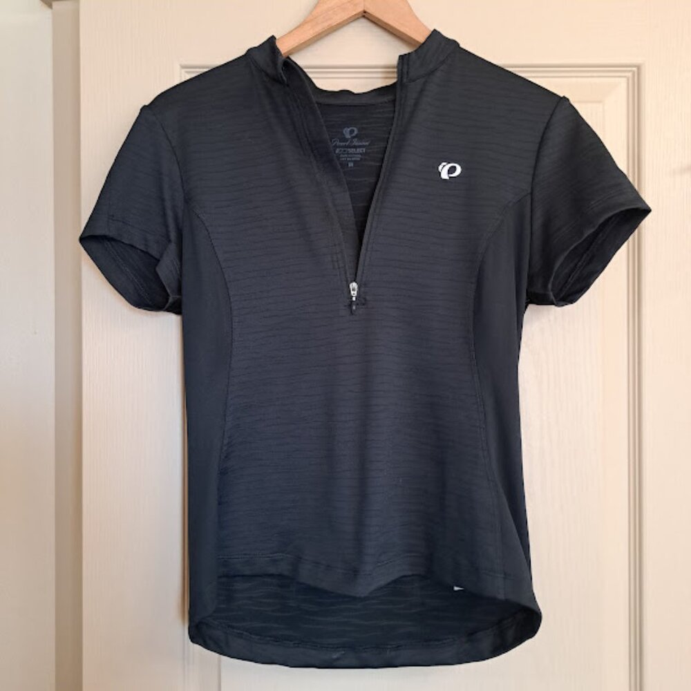 Women's Pearl Izumi biking shirts black cycling shirts medium zip front